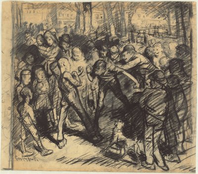 Sokak Dövüşü [rekto], 1907. by George Wesley Bellows