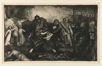 Savaş Serisinden Düşman Geliyor veya Almanlar Geliyor by George Wesley Bellows
