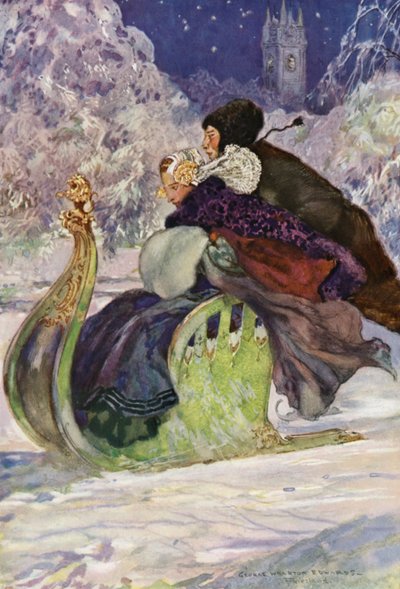 Antika İtmeli Kızak, Friesland (renkli taş) by George Wharton Edwards