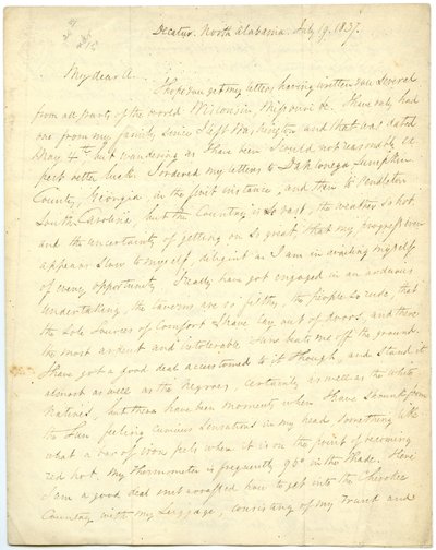 Eksik mektup [G.W. Featherstonhaugh], Decatur, NC, Albay Abert
