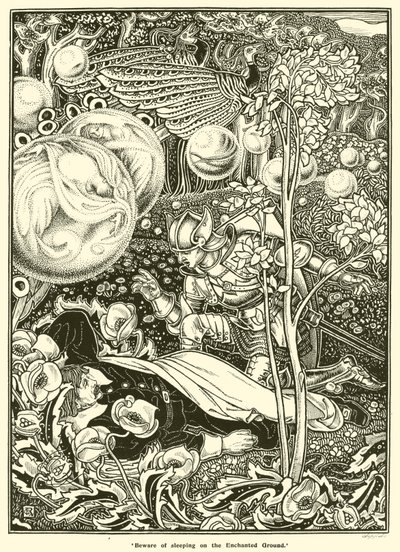 Büyülü Yerde Uyumaktan Sakının (gravür) by George Woolliscroft Rhead