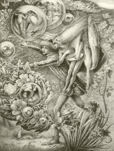 Ferdinand ve Ariel (gravür) by George Woolliscroft Rhead