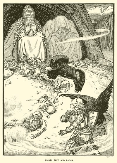 Devler Papa ve Pagan (gravür) by George Woolliscroft Rhead