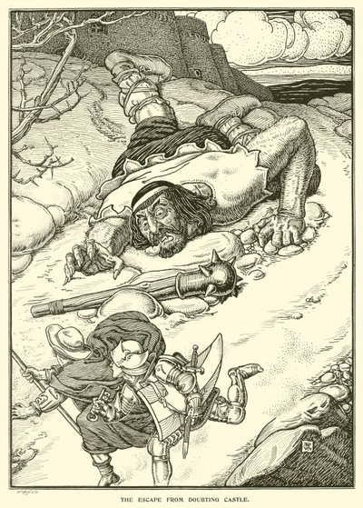Şüpheci Şatodan Kaçış (gravür) by George Woolliscroft Rhead