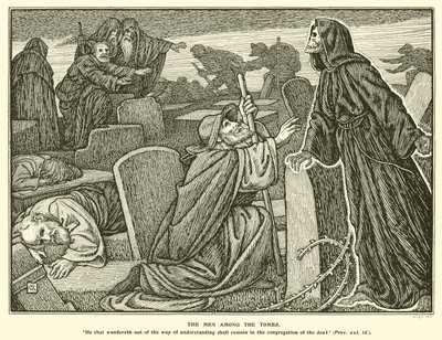 Mezarların Arasındaki Adamlar (gravür) by George Woolliscroft Rhead