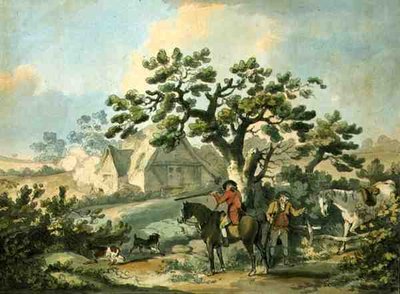 Thomas Rowlandson (1756-1827), pub tarafından kazınmış Keklik Çekimi. J. Harris, 1789 (renkli dağlama) (ayrıca bkz. 125724, 125726-27) by George after Morland