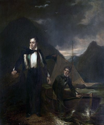 6. Lord Byron ve Hizmetkarı Robert Rushton by George after Sanders