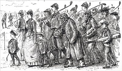 Golfün artan popülaritesi. by George du Maurier