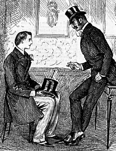 Akşam yemeğinden sonra puro içen ve konuşan iki beyefendi by George du Maurier