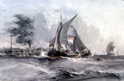 Rüzgarlı Bir Gün: Fırtınada Tekneler by George the Elder Chambers