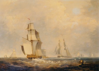 Kanaldaki Meşgul Nakliye Yolları (tuval üzerine yağlı boya) by George the Elder Chambers
