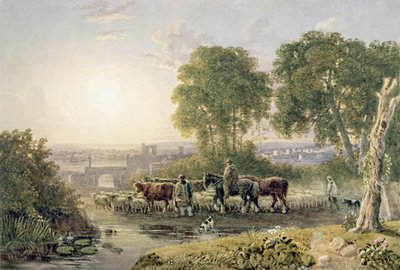 Gezginlerle Peyzaj by George the Younger Barret