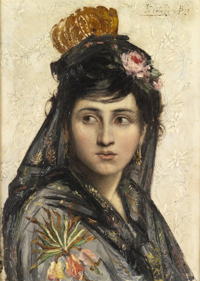 Gezgin Dansçı (maun panel üzerinde yağ) by George van den Bos
