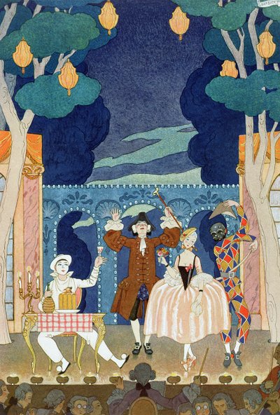 Pandomim Sahnesi, Paul Verlaine (1844-96) 1924 (kalıp baskısı) tarafından 