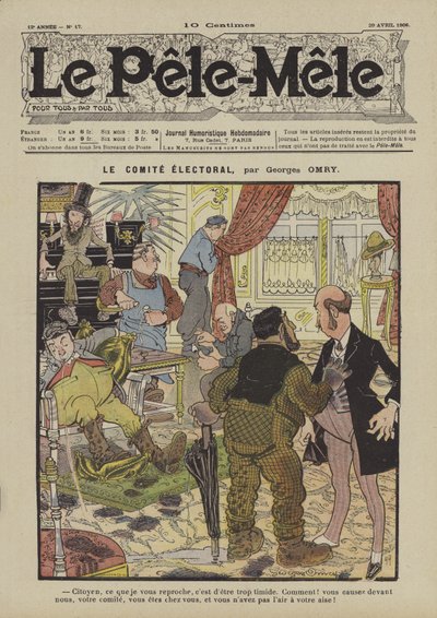 Seçim komitesi. Le Pele-Mele için çizim, 1906 by Georges Antonin Henri Mory