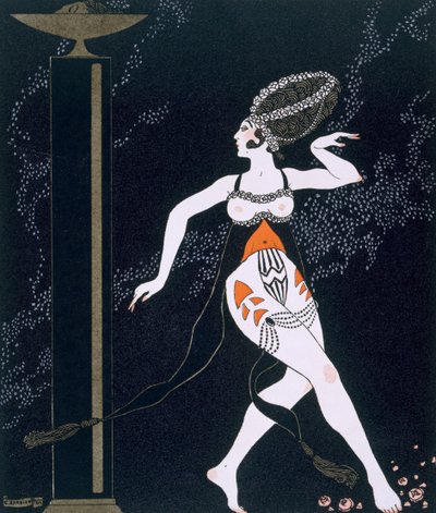 Tamara Karsavina (1885-1978) 1914 ile bale sahnesi (pochoir baskı) by Georges Barbier