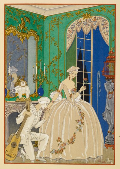 Ã€ Clyméne. Bir kadın ve müzisyen. by Georges Barbier