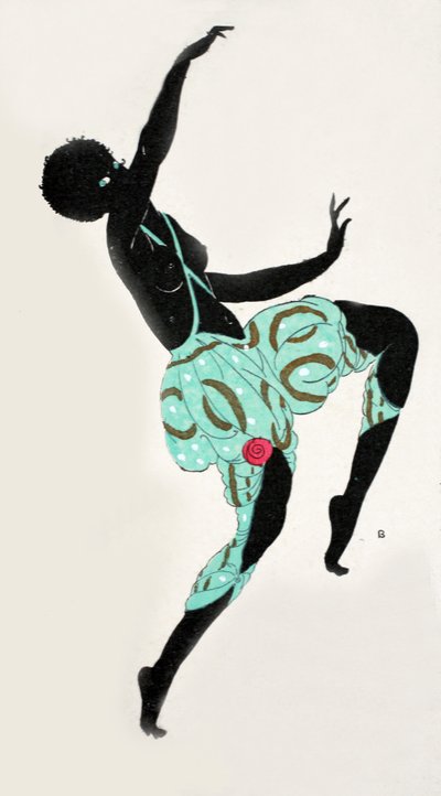 Dans eden kız (pochoir baskı) by Georges Barbier