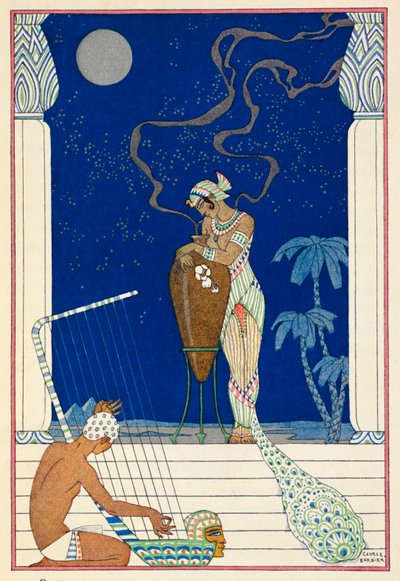 Mısır. Mısırlı bir şahsiyet ve müzisyen. by Georges Barbier