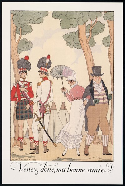 Falbalas ve Fanfreluches, 1923 için Almanak, Öyleyse gel, İyi arkadaşım, George Barbier, yazdır by Georges Barbier