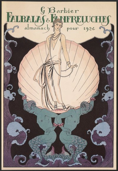 Falbalas et Fanfreluches, 1924 için Almanak, ön kapak, George Barbier tarafından, yazdır by Georges Barbier