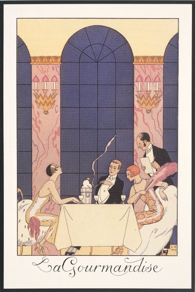 Falbalas ve Fanfreluches, 1925 için Almanak: George Barbier tarafından "La gourmandise", yazdır by Georges Barbier