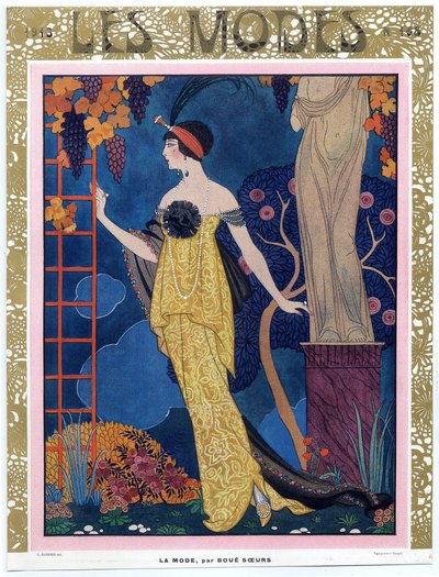 Les Modes Ön Kapak; 1913; bar. 1913 (renkli gravür) by Georges Barbier