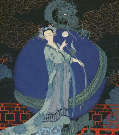 Ejderhalı Kadın (renkli taş) by Georges Barbier