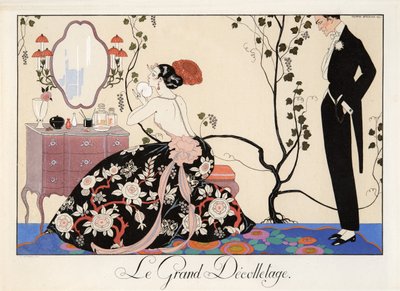 Le Grand Décolletage, gravür H. Reidel by Georges Barbier