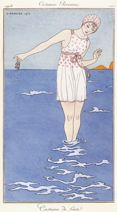 Paris kıyafetleri: Banyo kostümü by Georges Barbier