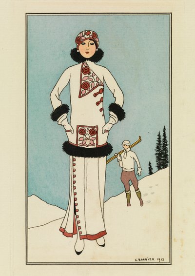 St. Moritz için 'Paris Kostümleri'nden Tabak by Georges Barbier