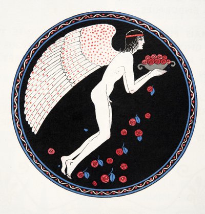 Gece Gülleri, Les Chansons de Bilitis'ten resim, Pierre Louys, pub. 1922 (kalıp baskısı) by Georges Barbier