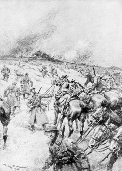 Fransız Süvarileri Hareket Halinde, 1918, 1926 by Georges Bertin Scott