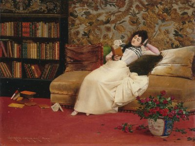 Okuma, 1890 dolayları (tuval üzerine yağlıboya) by Georges Croegaert