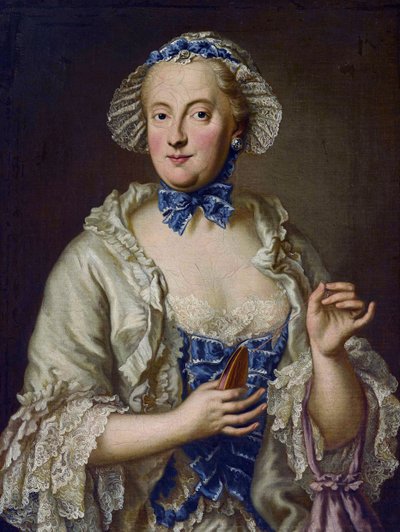 Marie-Anne de Saxe - (Marie Anne de Saxe) - Saksonya Maria Anna Sophia, Bavyera Seçmeni (1728-1797) makaralı - George Desmarees (1697-1776). Tuval üzerine yağlı boya Ebat : 82x61,5 cm Özel Koleksiyon by Georges Desmarées