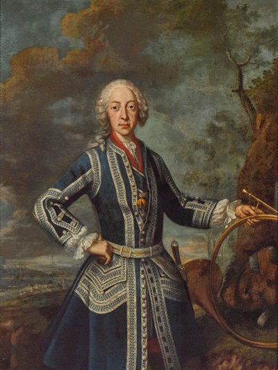 Maximilian III Joseph av elbisesi içinde (tuval üzerine yağlı boya) by Georges Desmarées