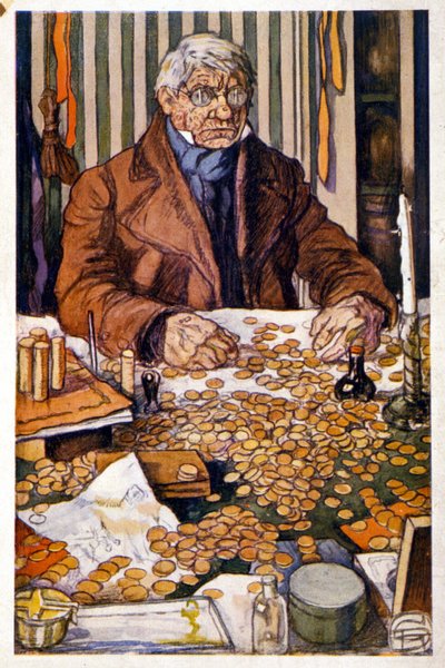 Le pere Grandet parasını sayıyor - Honore de Balzac, koll. İdeal Kitaplık by Georges Dupuis