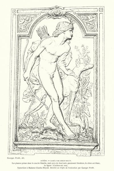 Actaeon, Yunan mitolojisinin kahramanı, Fransız heykeltıraş Emile Soldi