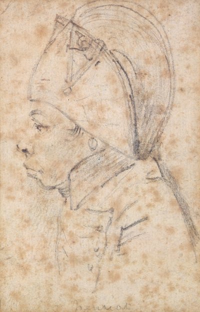 François Hanriot (1761-94) (kağıt üzerine kurşun kalem) by Georges Francois Gabriel
