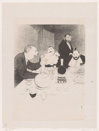 Mannen aan tafel tijdens een akşam Yemeği Süslenir ve arkadaşları ona bir ziyafet sunar (orijinal adı) Doğanın muhteşem manzaraları; Bay Any'nin hayatı (orijinal seri adı) by Georges Hermann Rene Paul