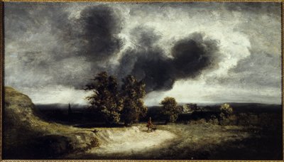 Paysage des environs de Paris, yaklaşık 1830 (tuval üzerine yağlıboya) by Georges Michel