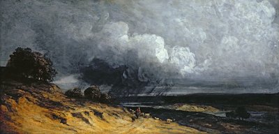 Montmartre yakınlarında fırtına (tuval üzerine yağlı boya) by Georges Michel