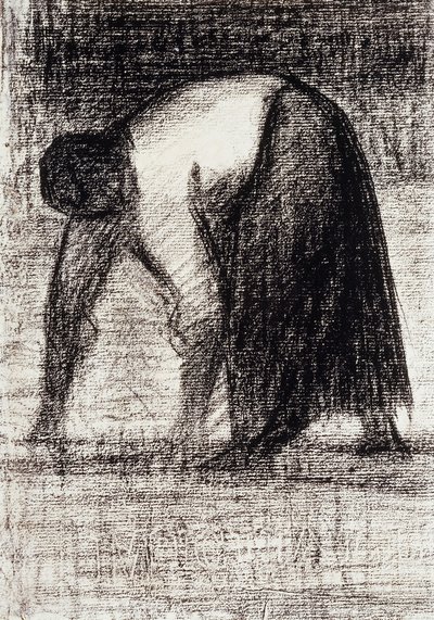 Elleri Yerde Köylü Kadın; Paysanne les Mains veya Sol, c.1882 by Georges Pierre Seurat