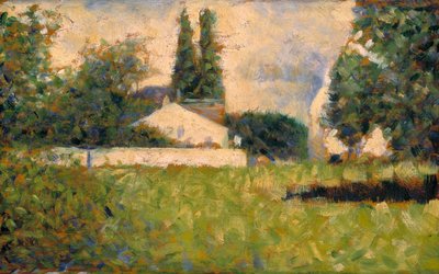 Ağaçların arasındaki ev / Maison dans les Arbres, 1883 dolayları (panel üzeri yağlıboya) by Georges Pierre Seurat