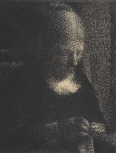 Nakış; The Artists Mother, 1882-83 (Michallet kağıdında conté pastel boya) by Georges Seurat