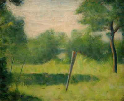 Paysage au pike (bir direkli manzara) by Georges Seurat