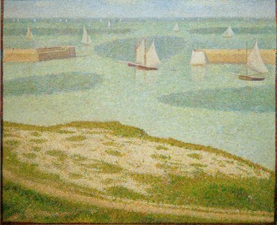 Port-en-Bessin, dış limana giriş by Georges Seurat