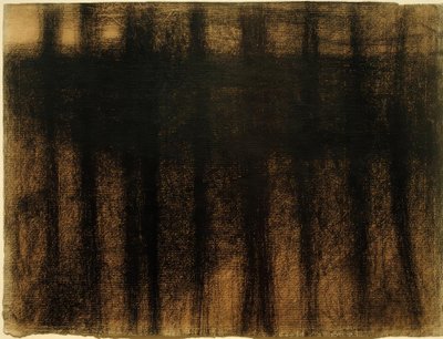 Suya yansıyan ağaç gövdeleri (Baumstämme, sich ...) by Georges Seurat