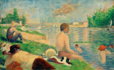 Yüzme, Asnières (Badeplatz Asnières / Finale Study) by Georges Seurat