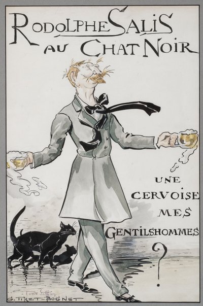Kara Kedi ile Rodolphe Salis, c. 1890. by Georges Tiret Bognet